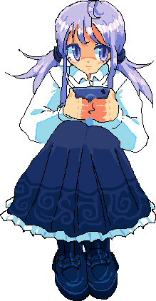 an anime styled drawing of a girl holding her smartphone